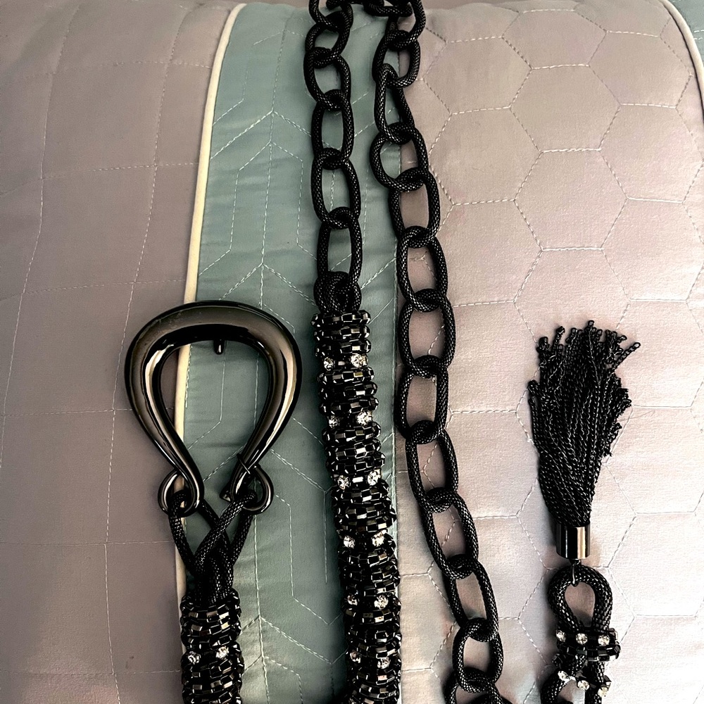 Beautiful black beaded belt.